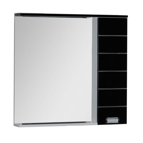 Зеркальный шкаф Aquanet Доминика 90 L чёрно-белый - фото 24939