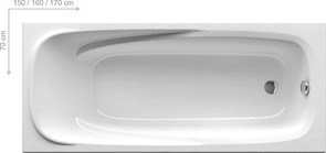 Акриловая ванна Ravak Vanda II 150х70 без гидромассажа