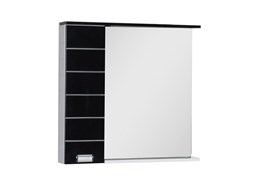 Зеркальный шкаф Aquanet Доминика 90 R чёрно-белый